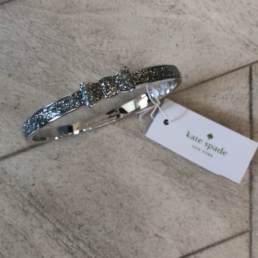 Kate Spade “Take A Bow” Silver Sparkle Bangle